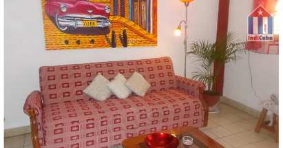 Wohnzimmer des "Casa Nieves" mit Schlafsofa für 2 mögliche Zusatzpersonen