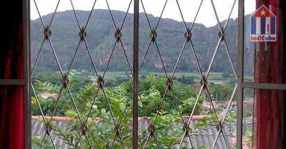 Vista desde la ventana de esta casa particular en Viñales Cuba