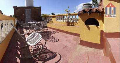 The beautiful roof terrace